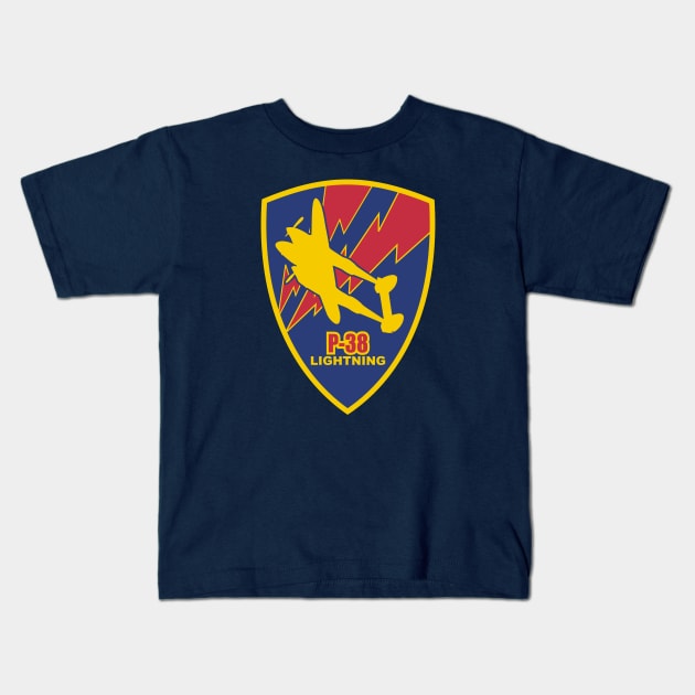 P-38 Lightning Kids T-Shirt by Tailgunnerstudios